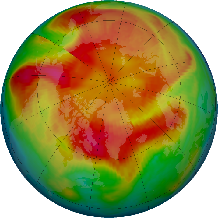 Arctic ozone map for 01 March 1999